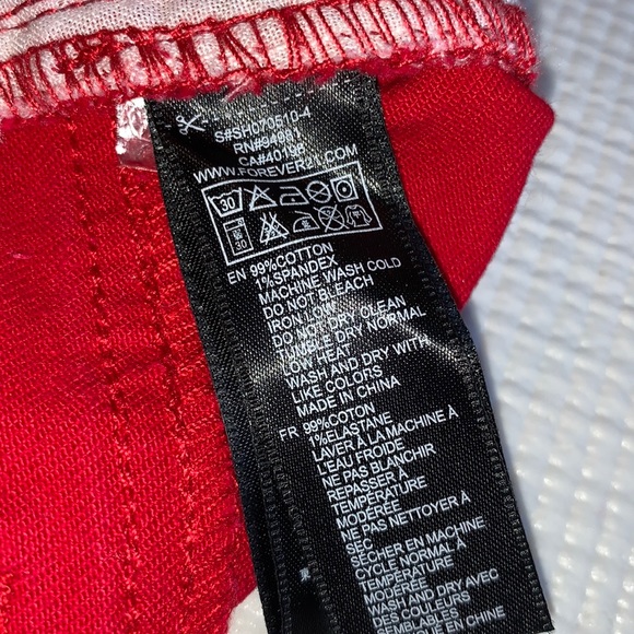 Distressed Raw Edge Red 5 Pocket Denim Shorts - Picture 12 of 16